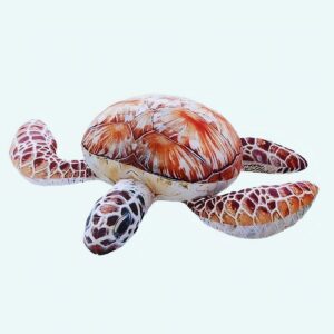 jouet peluche grande tortue orange